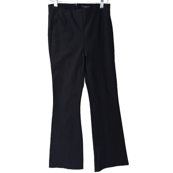 NWT Rag & Bone Simone Flare Navy Pants Pull On Stretchy Seamed Size 6 - Picture 1 of 5
